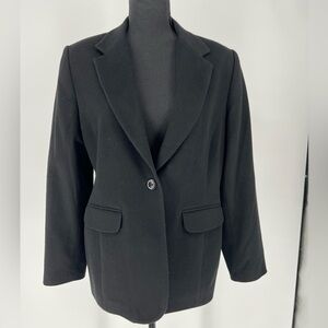 LORD &‎ TAYLOR WOOL CASHMERE NYLON BLEND BLACK BLAZER WELL TAILORED & LUXURIOUS